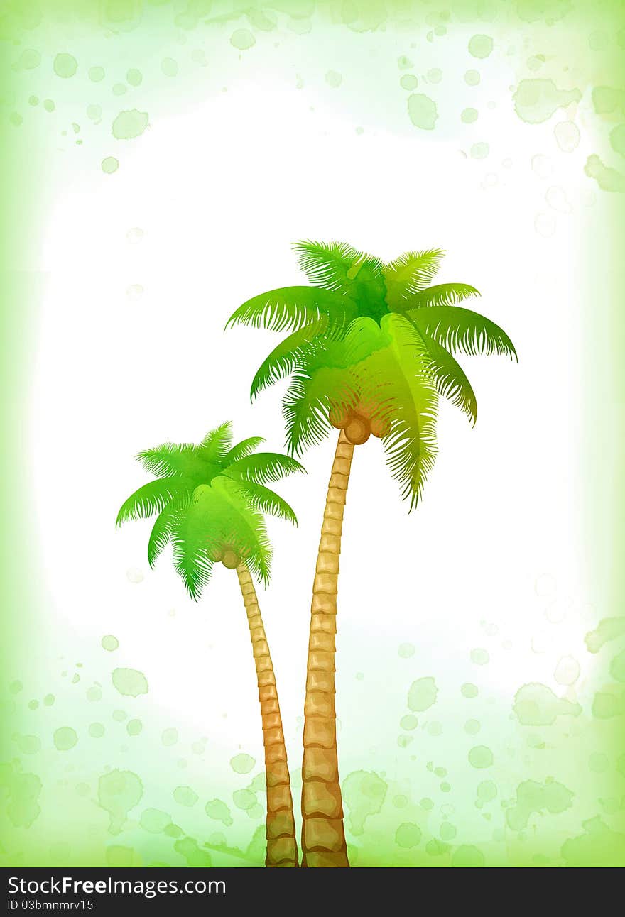 Vacation background with palm