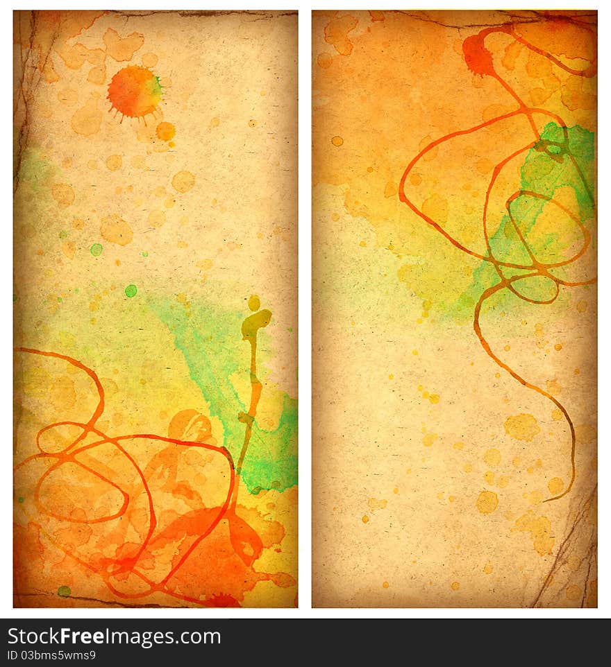 Old Colorful Watercolor Papers