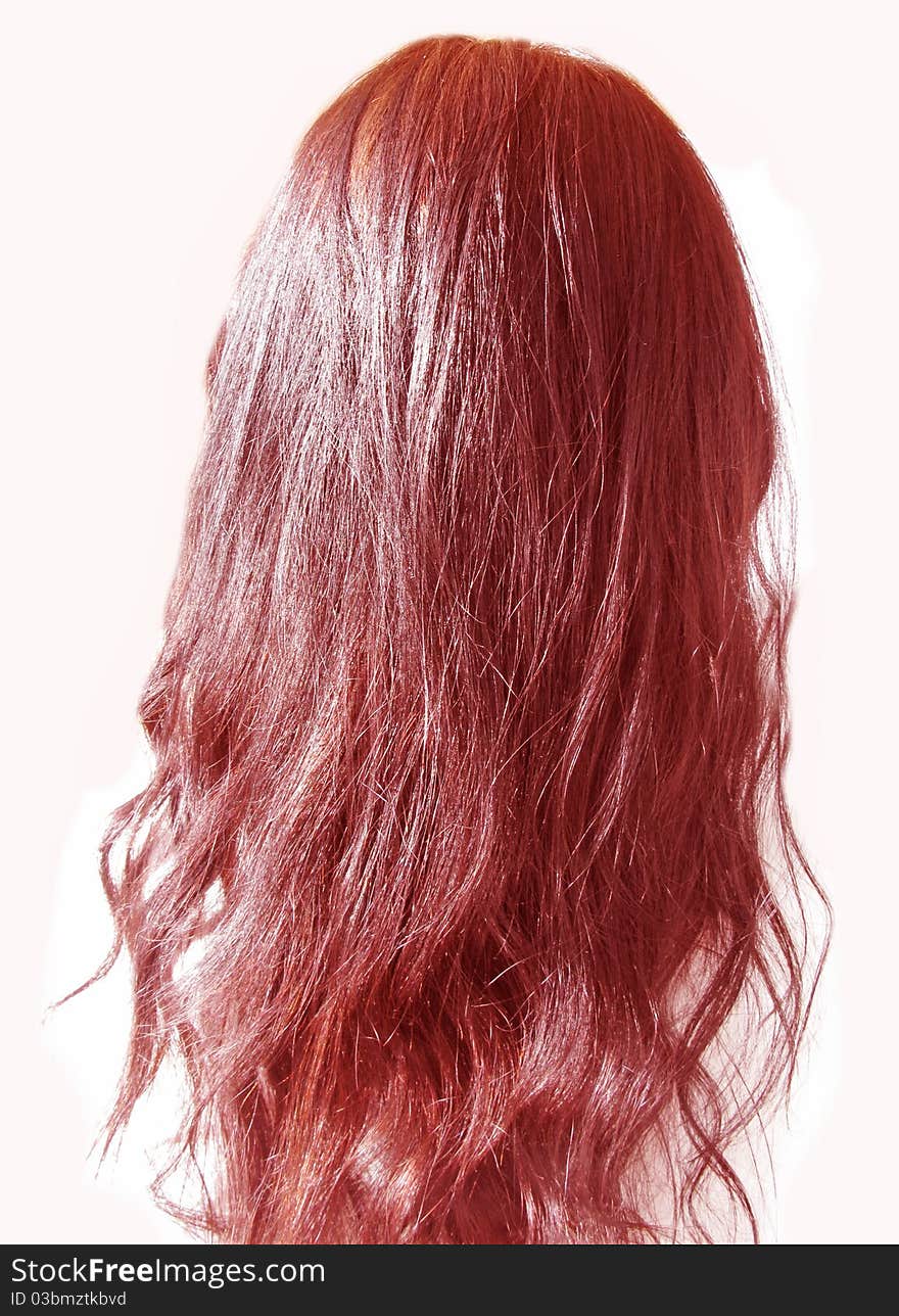 Red long hair curles