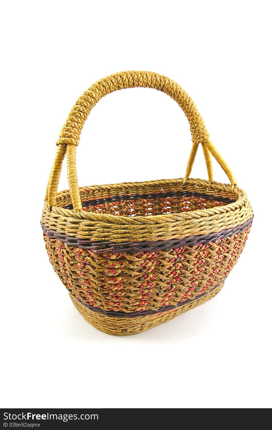 Wicker basket isolated on white background