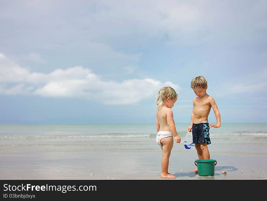 Children playing on beach