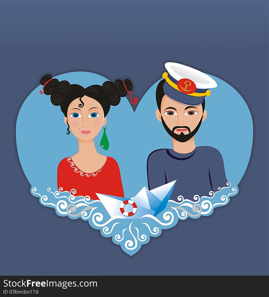 Vector illustration of a happy couple. Vector illustration of a happy couple