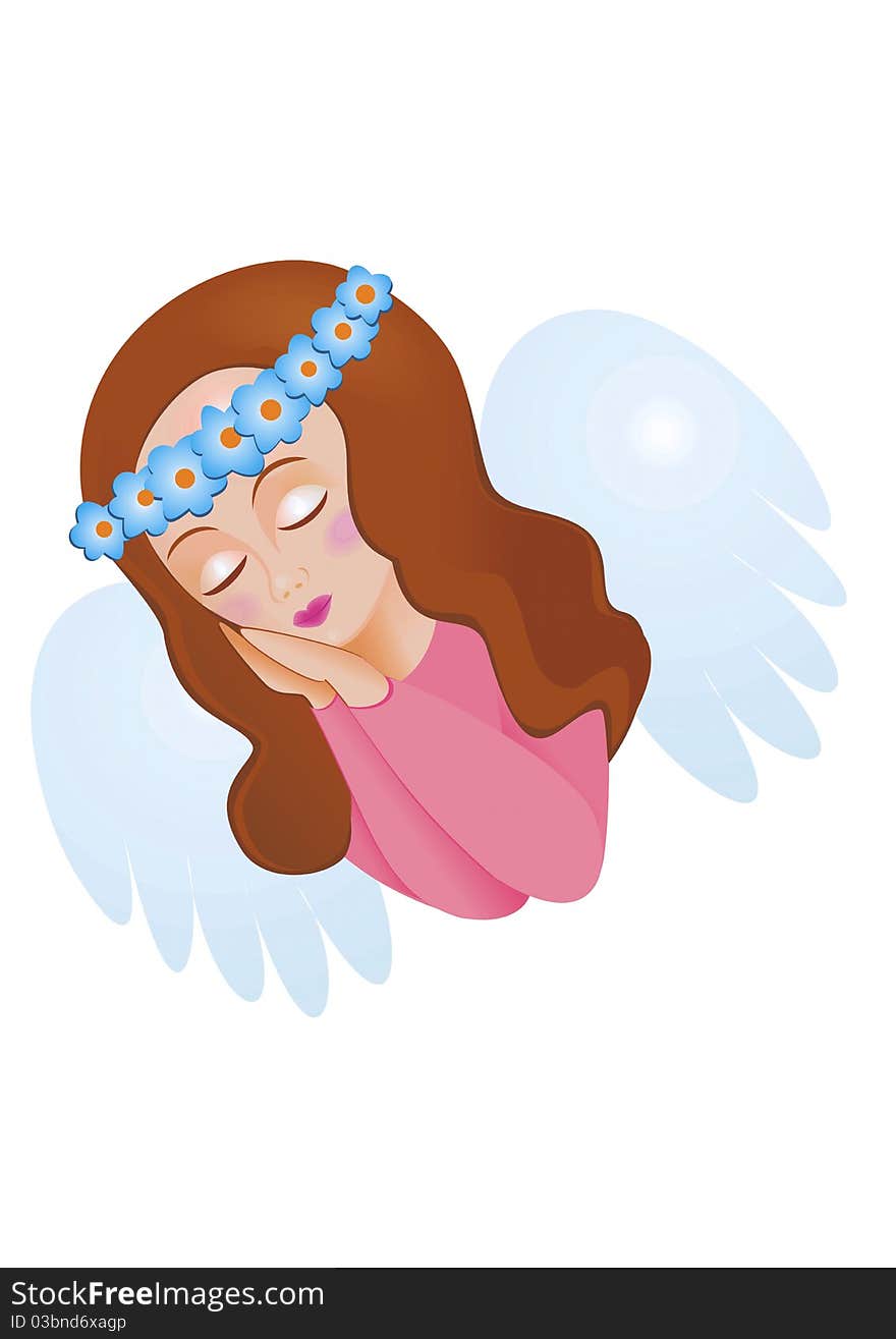 Vector illustration of sleeping angel