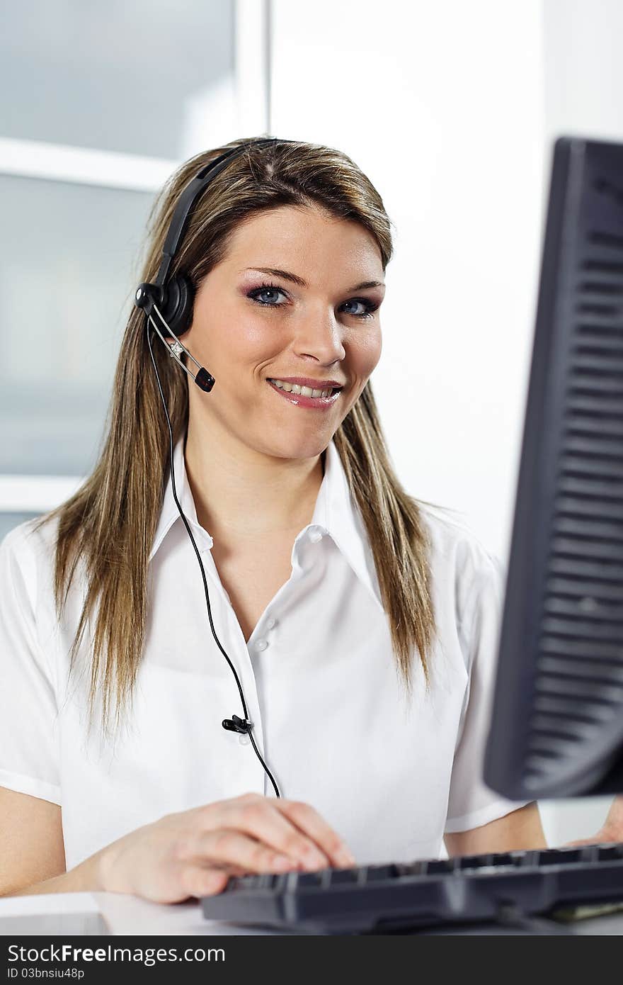 Woman in calling center