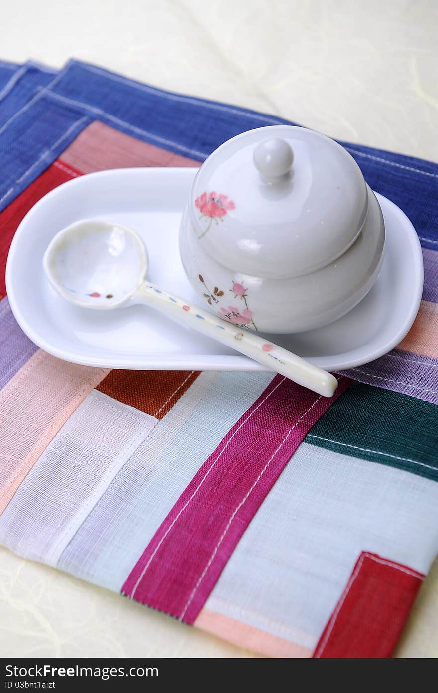 Chinese tea cup and spoon