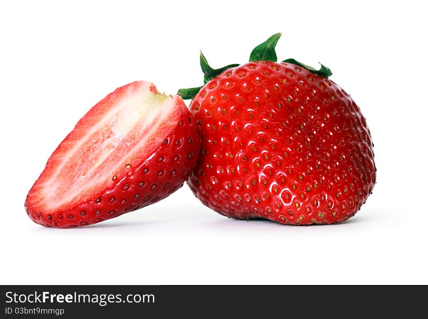 Red starwberries on white background. Red starwberries on white background