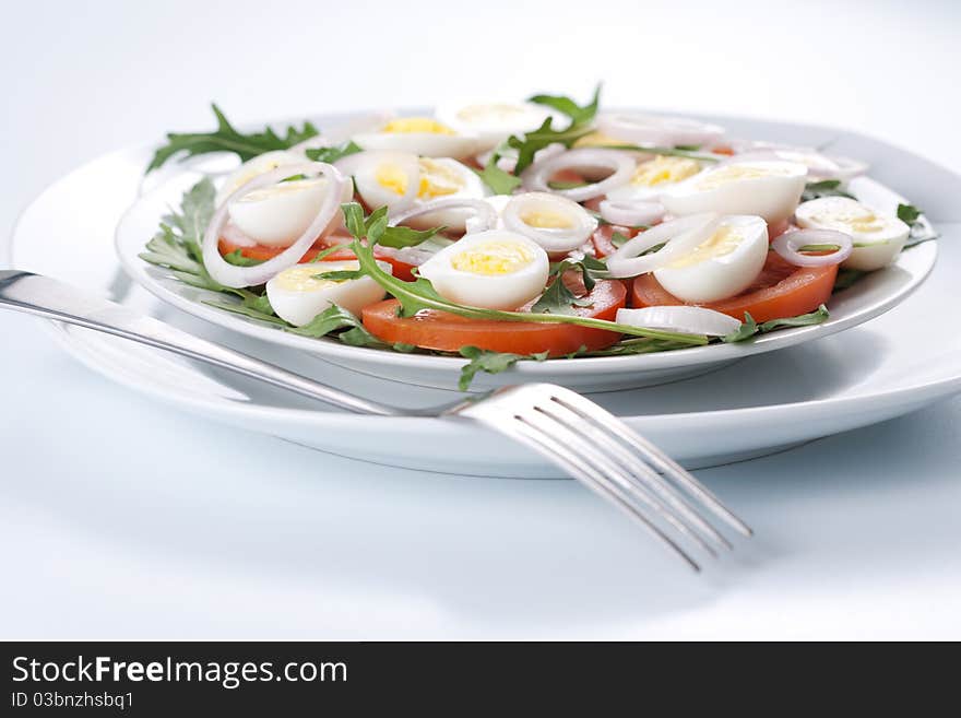 Healthy salad with eggs