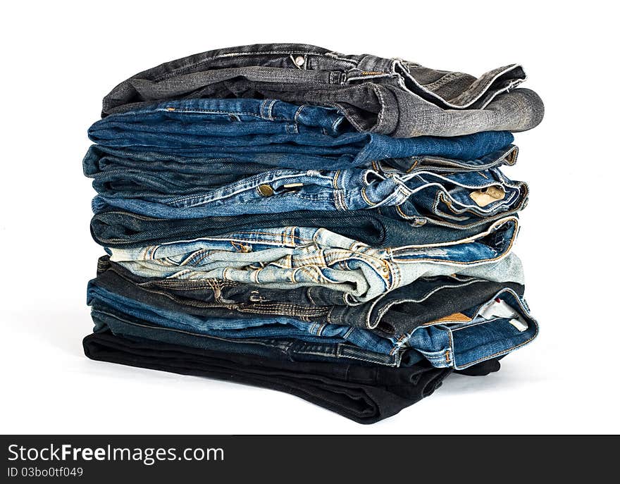 Stack Of Various Jeans