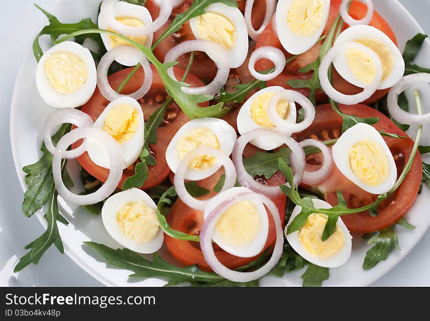 Healthy salad with eggs