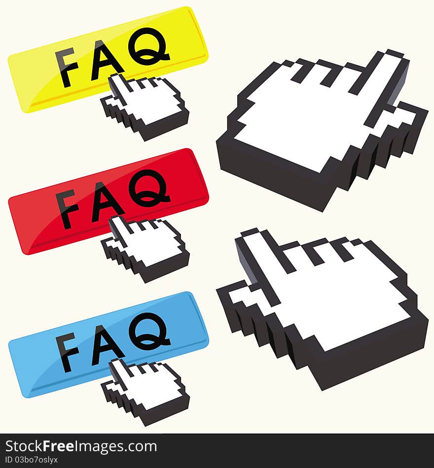 This image represents a collection of FAQ buttons. This image represents a collection of FAQ buttons