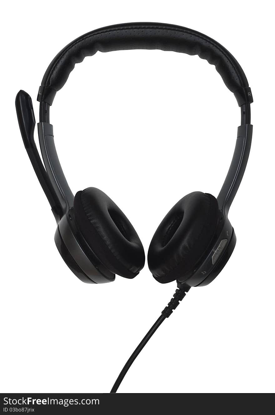 Black headphone with microphone