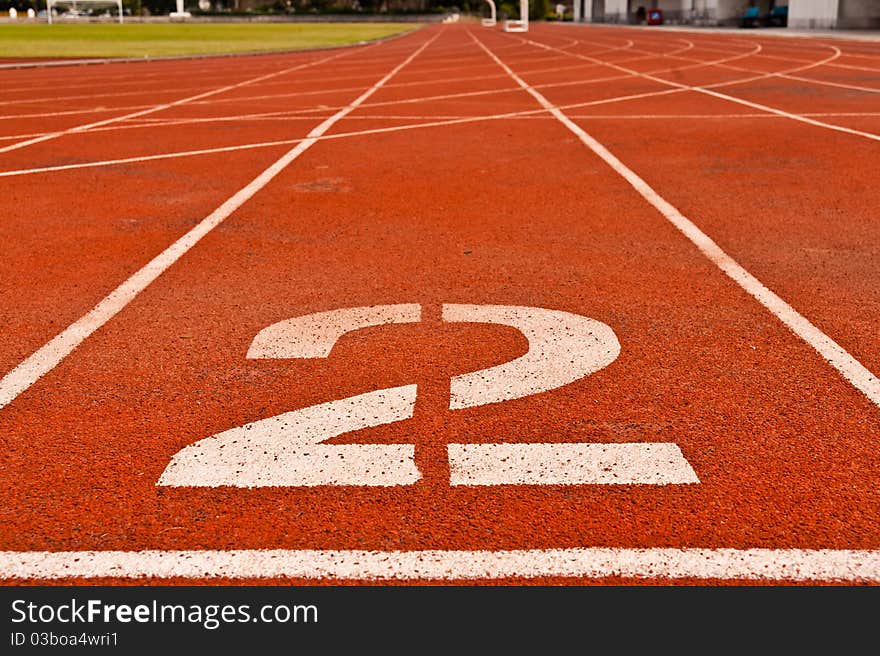 Numbers on the track is the beginning of the race. Numbers on the track is the beginning of the race