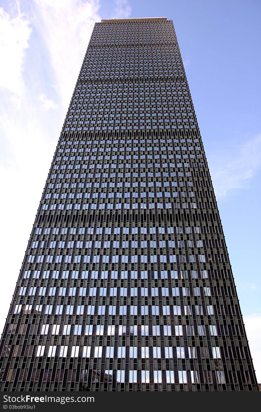 Boston's Prudential building at sunset. Boston's Prudential building at sunset