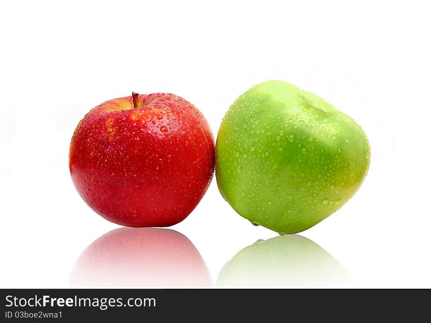 Apples on the isolated white background