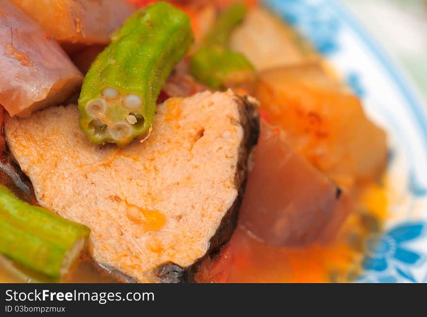 Macro of steamed fish delicacy