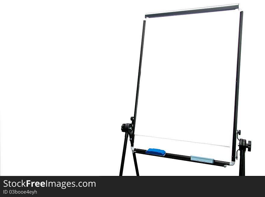 White flip chart on white background