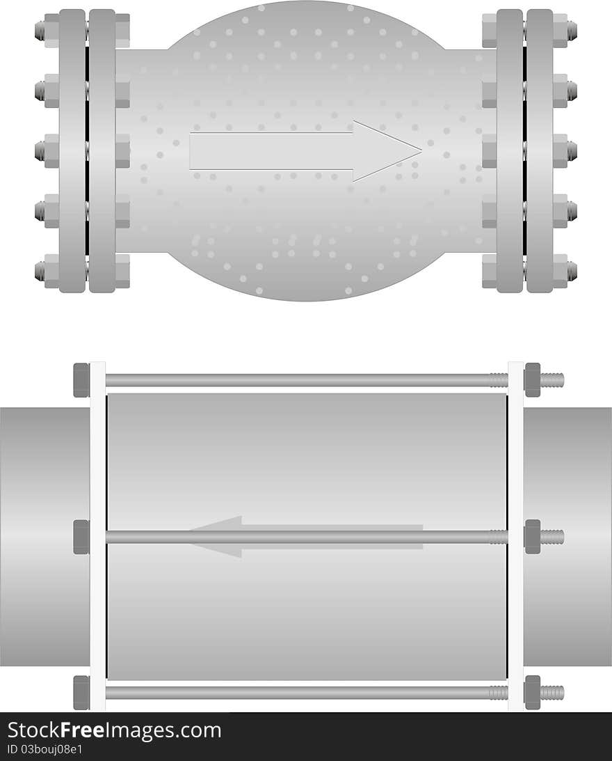 Device for flow in one direction. Device for flow in one direction.