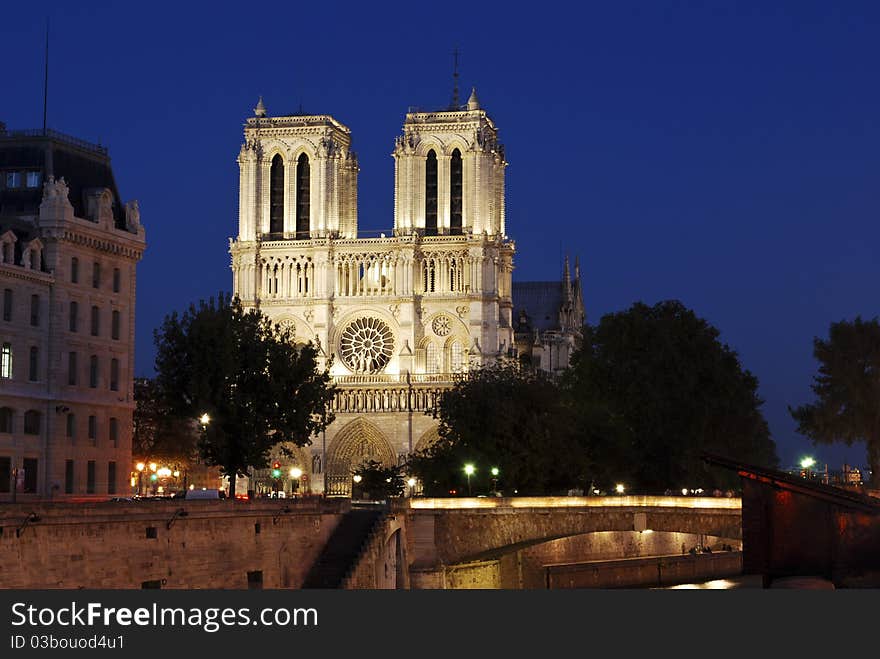 Notre Dame de Paris (French for Our Lady of Paris), also known as Notre Dame Cathedral, is a Gothic, Catholic cathedral on the eastern half of the Île de la Cité in the fourth arrondissement of Paris, France.