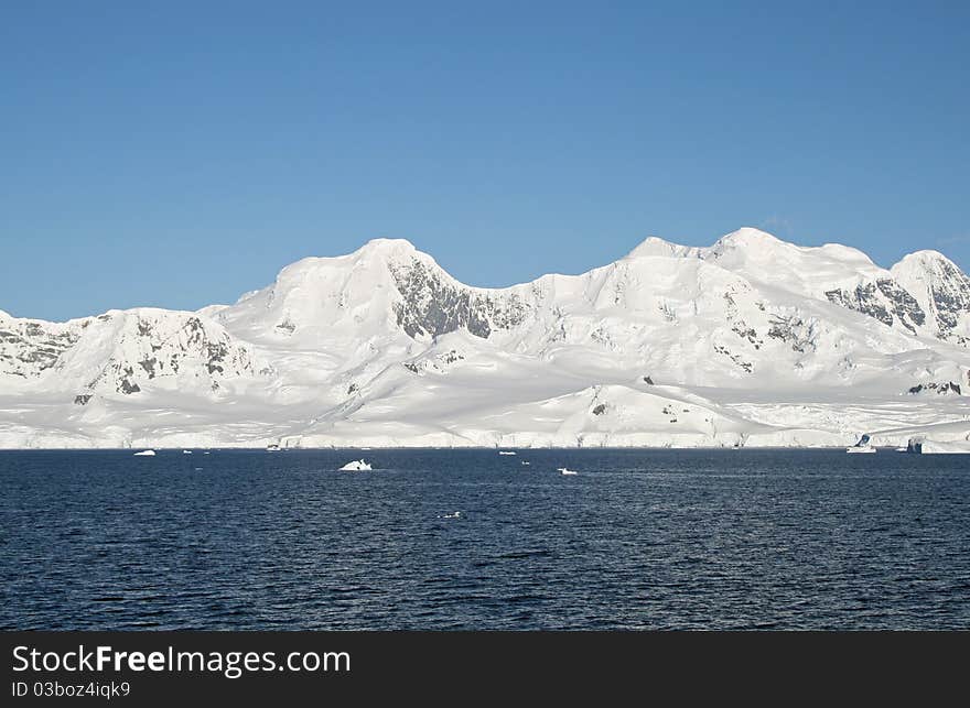 Cuverville Island in Antarctica peninsula. Cuverville Island in Antarctica peninsula