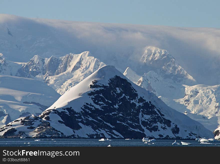 Cuverville Island in Antarctica peninsula. Cuverville Island in Antarctica peninsula