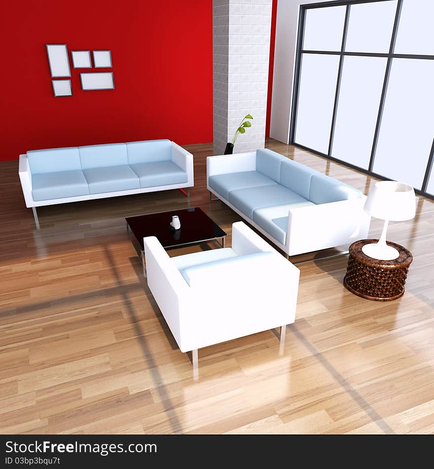 The 3d rendering indoor sitting room. The 3d rendering indoor sitting room