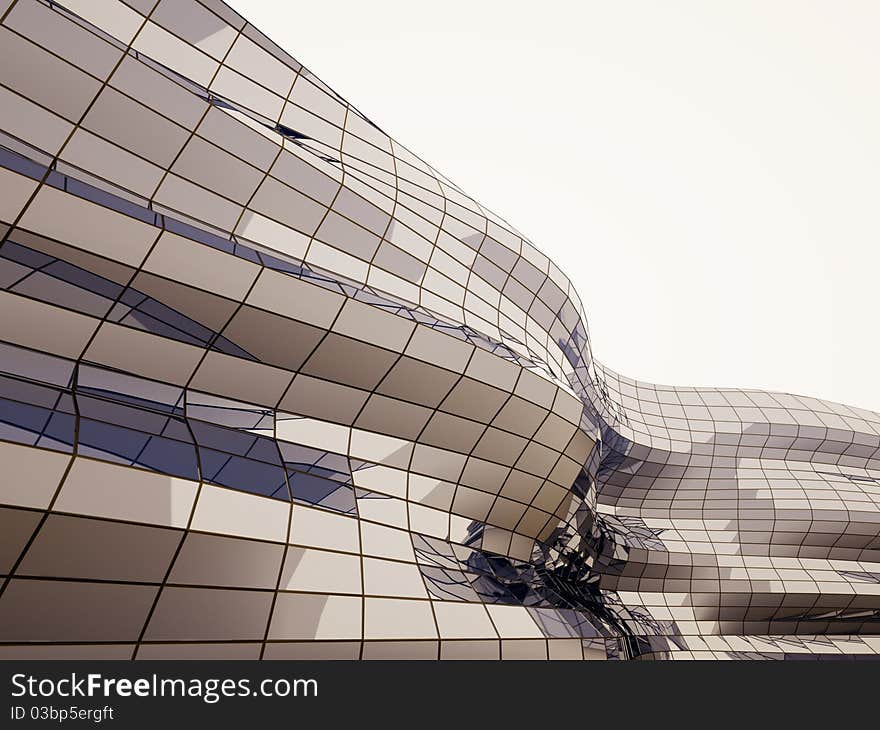 Abstract architecture of the wall, the image of a business building. Abstract architecture of the wall, the image of a business building