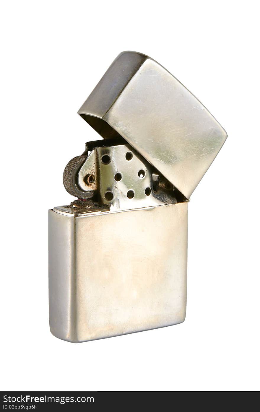 Metallic lighter isolated on a white background.