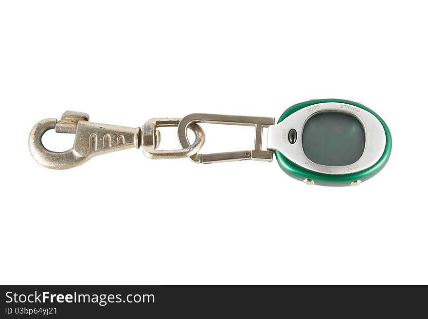 Keyring key isolated on a white background