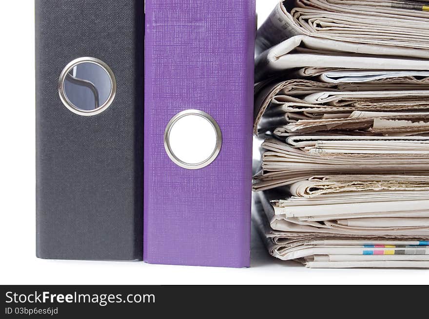 Office folders isolated on the white background