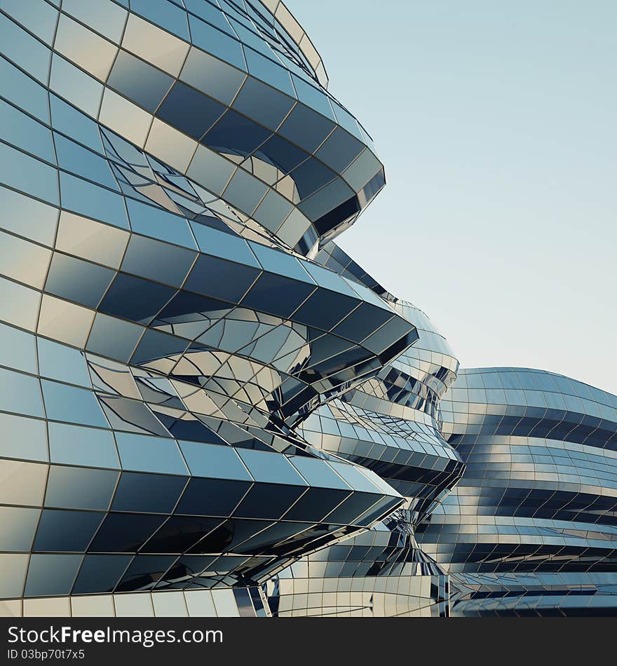 Abstract architecture of the wall, the image of a business building. Abstract architecture of the wall, the image of a business building