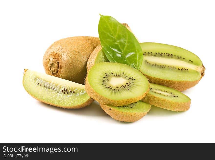 Fresh kiwi isolated on white