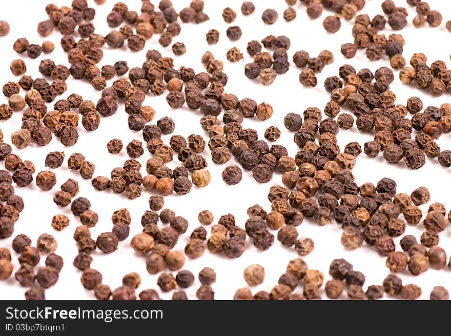 Black Peppercorns close up