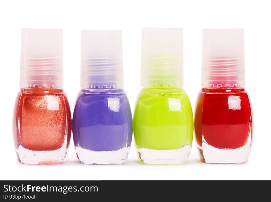 Nail polish isolated on a white background