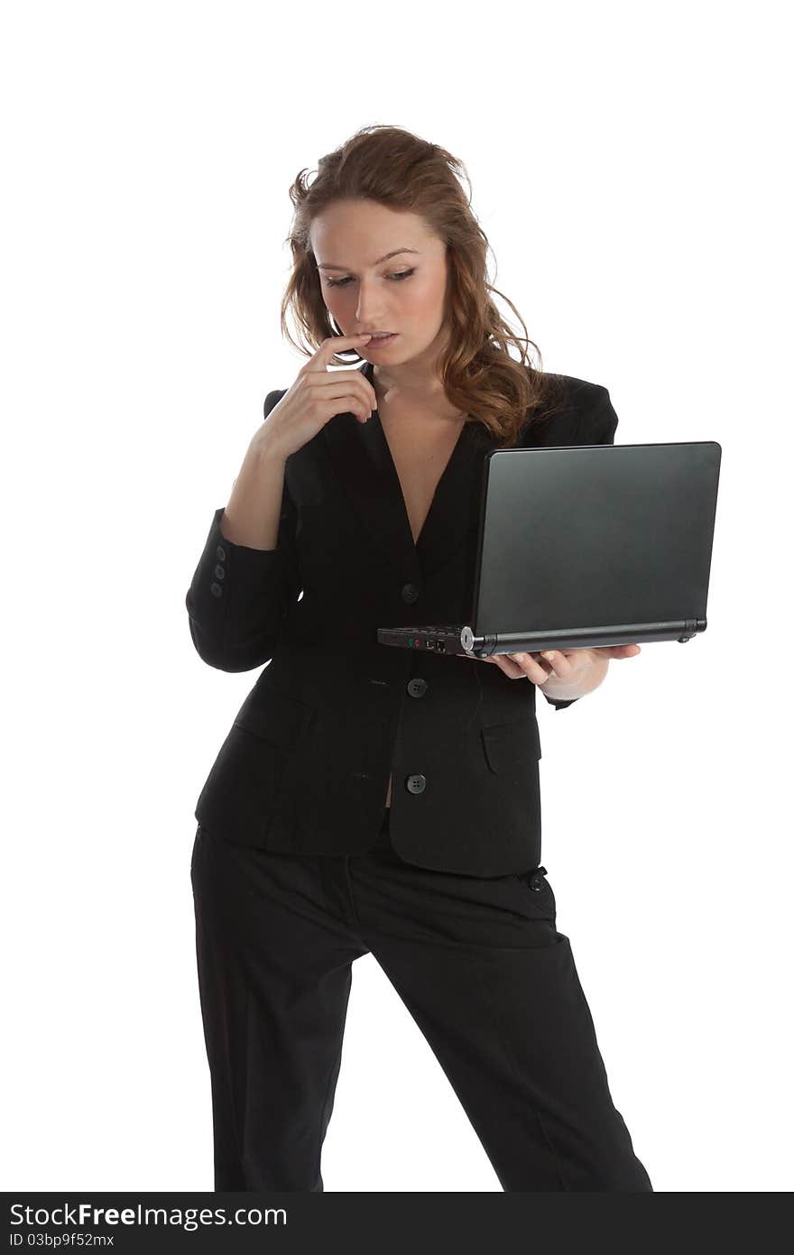 Beautiful young Woman with Laptop. Beautiful young Woman with Laptop