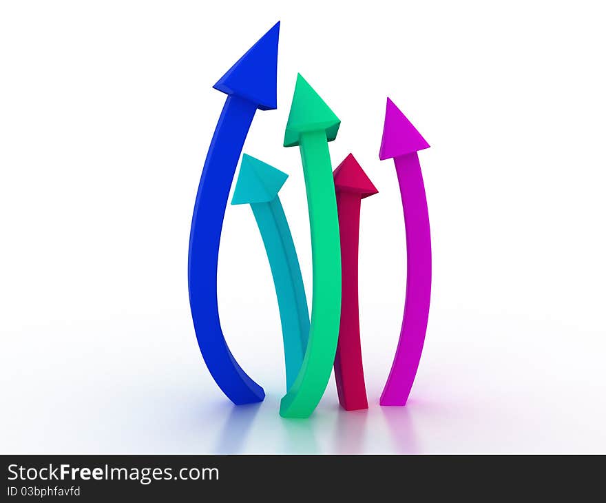 Arrows of different colors on the matte surface №1. Arrows of different colors on the matte surface №1