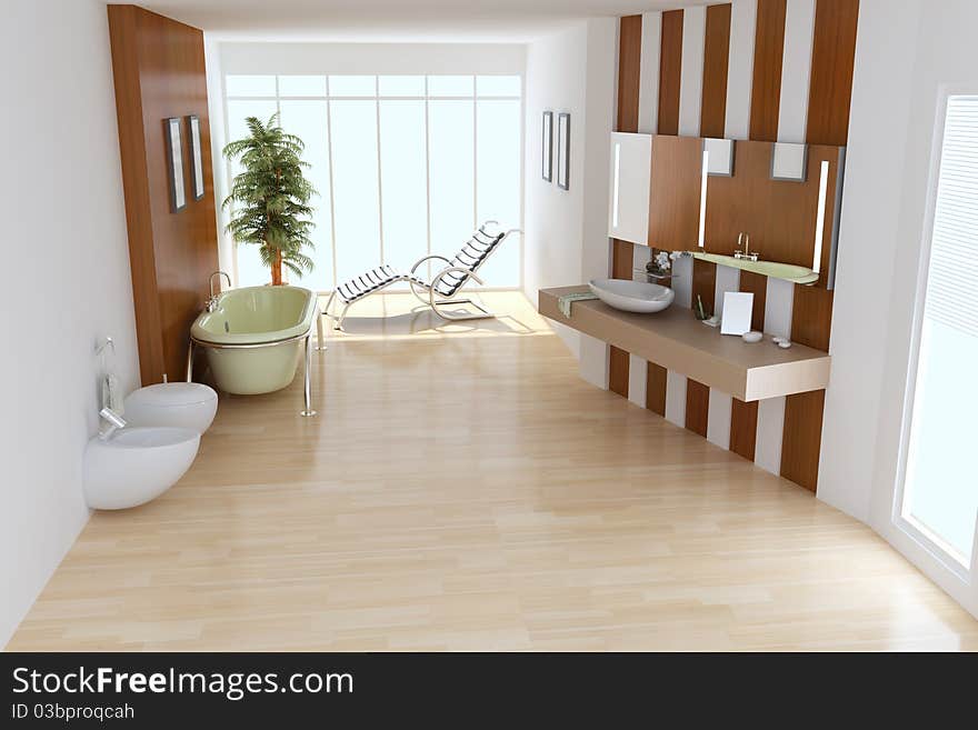 The 3d rendering indoor toilet. The 3d rendering indoor toilet