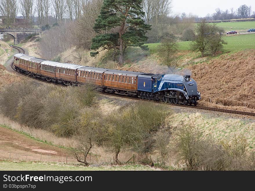 Pacific Sir Nigel Gresley on the Severn valley railway. Pacific Sir Nigel Gresley on the Severn valley railway