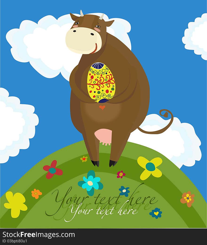 Happy easter cow background