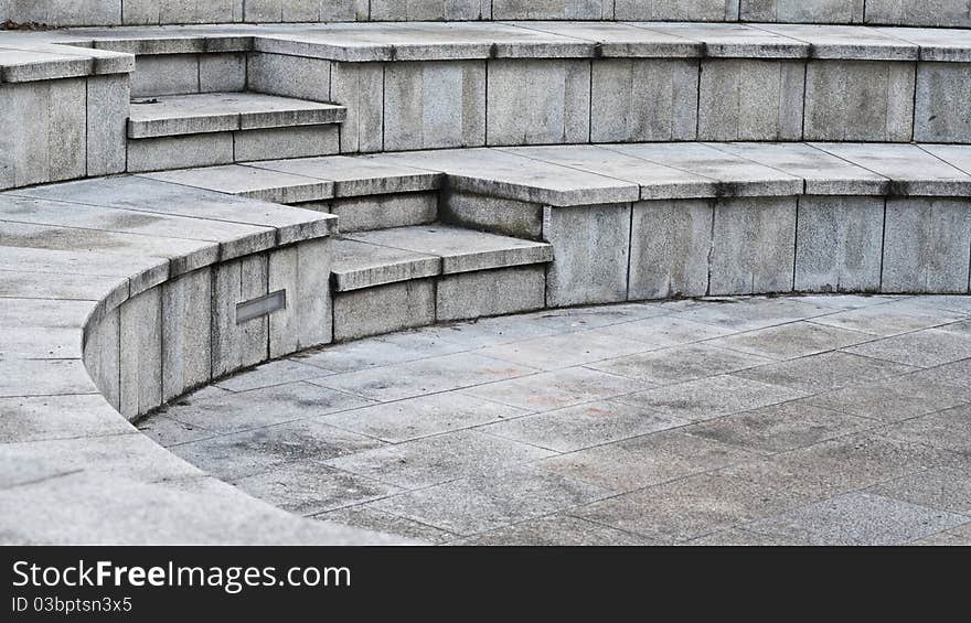 Empty oval marble arena with copy space.