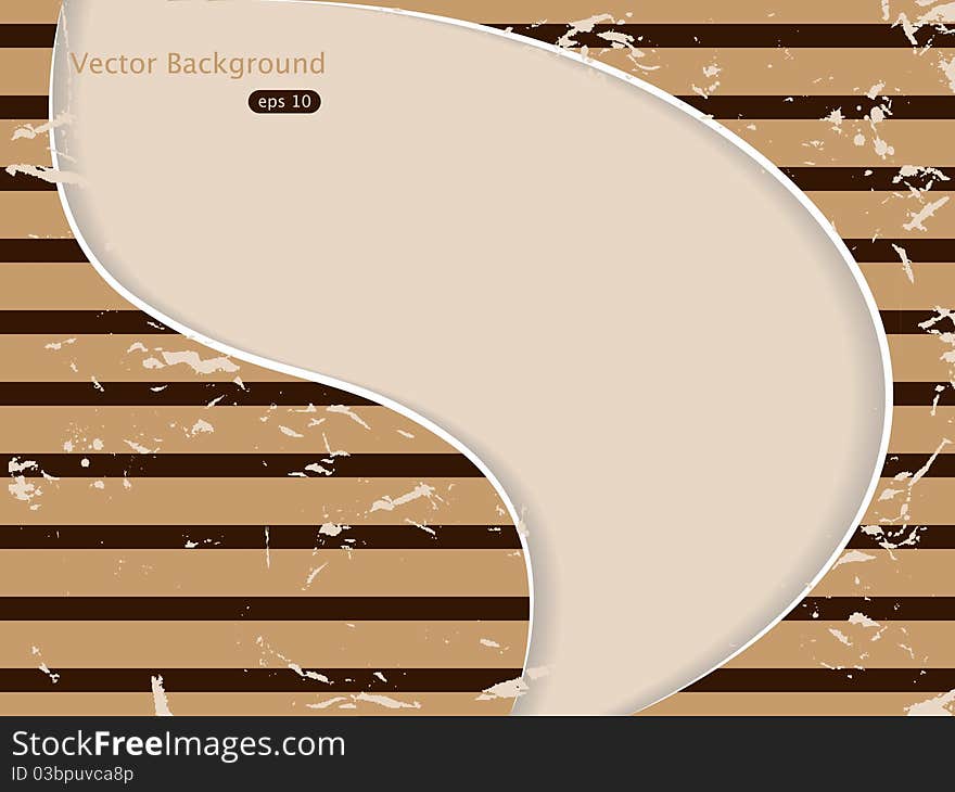 Vector vintage brown striped background. Vector vintage brown striped background