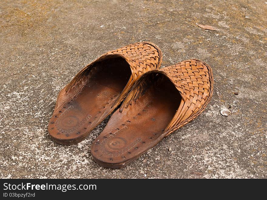 Cow Skin Shoes On The Wall.