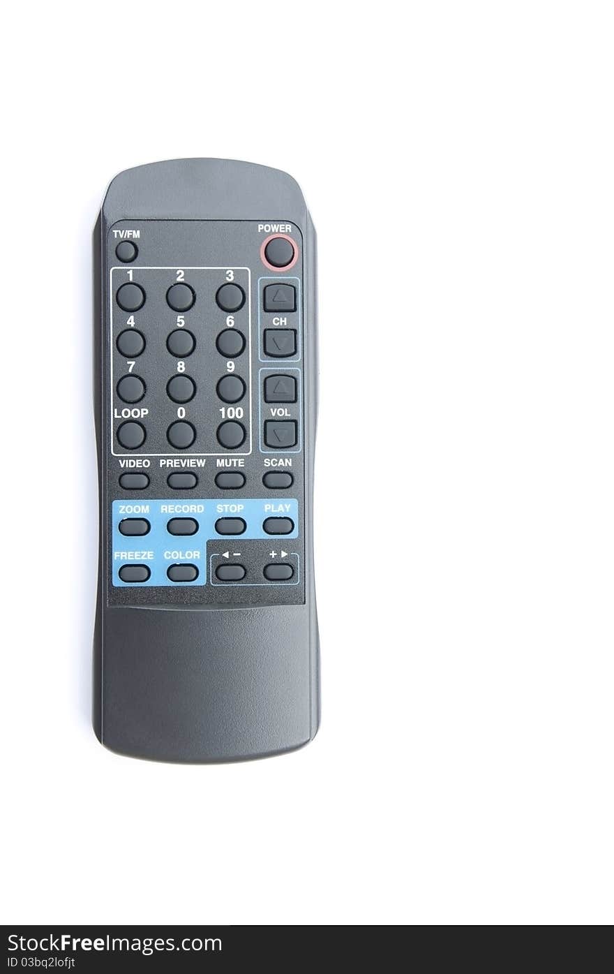 Electronic remote control as white isolate background