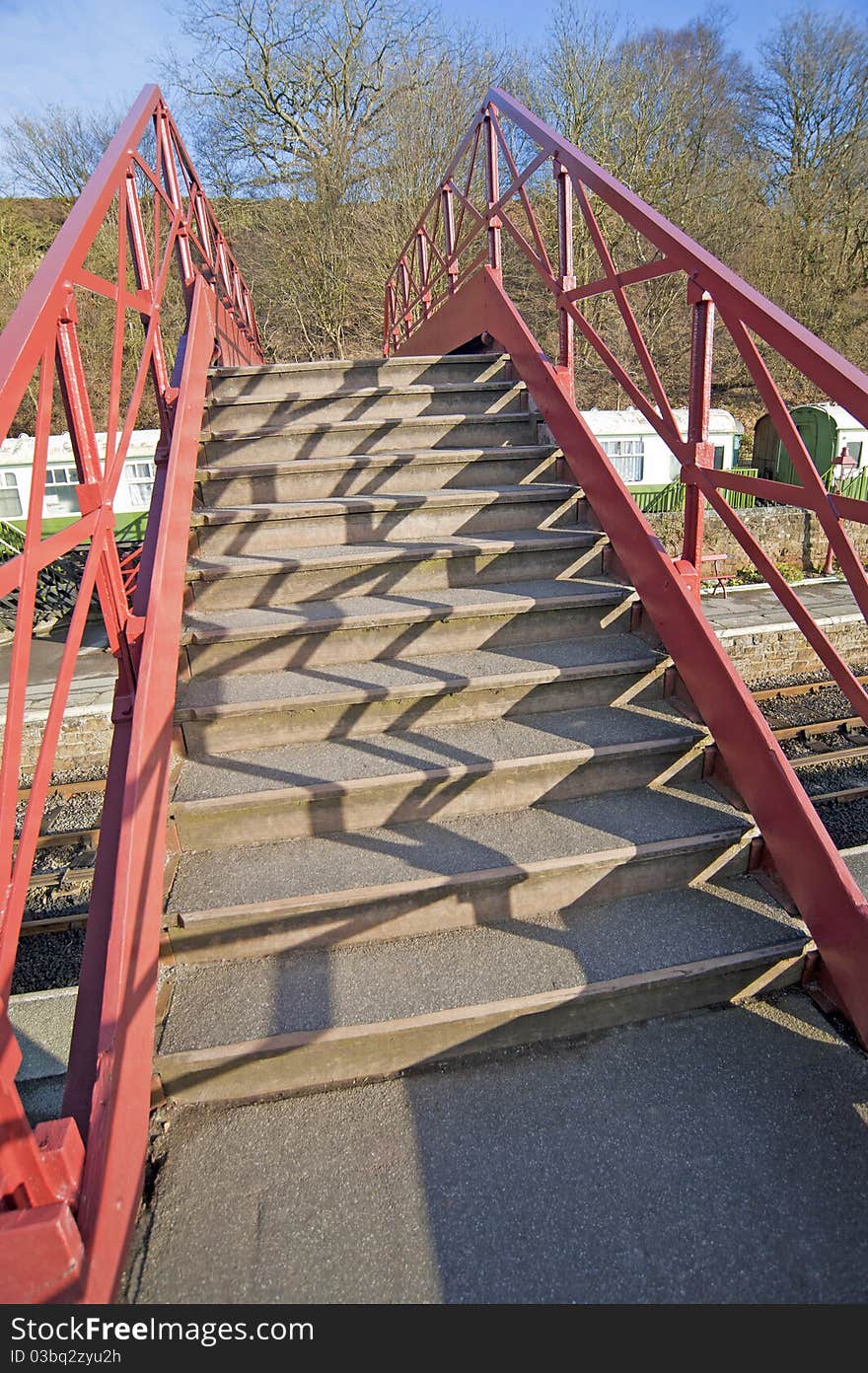 Foot bridge over a railway