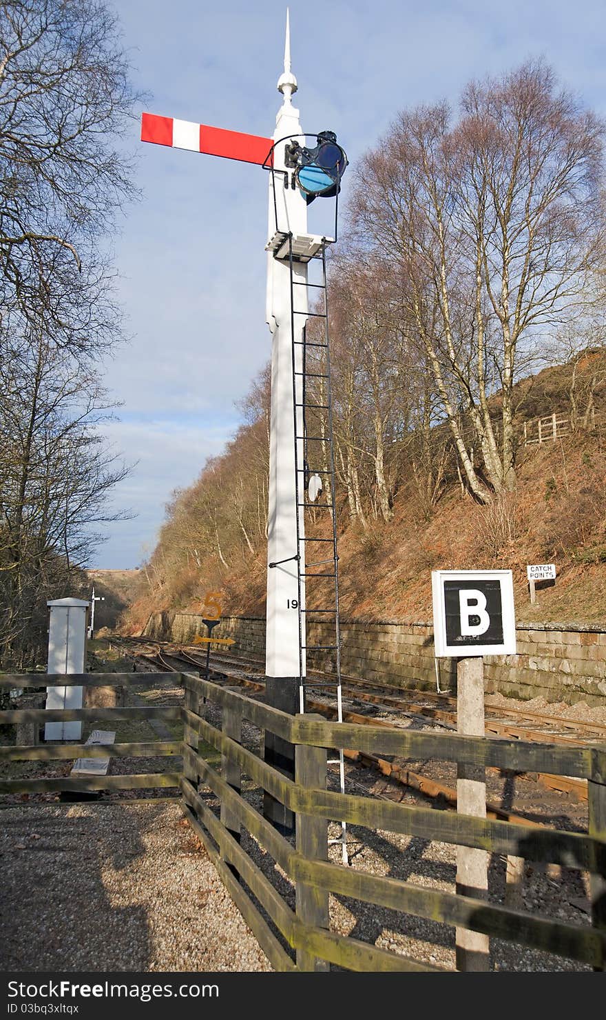 Old Railway Signal At Junction