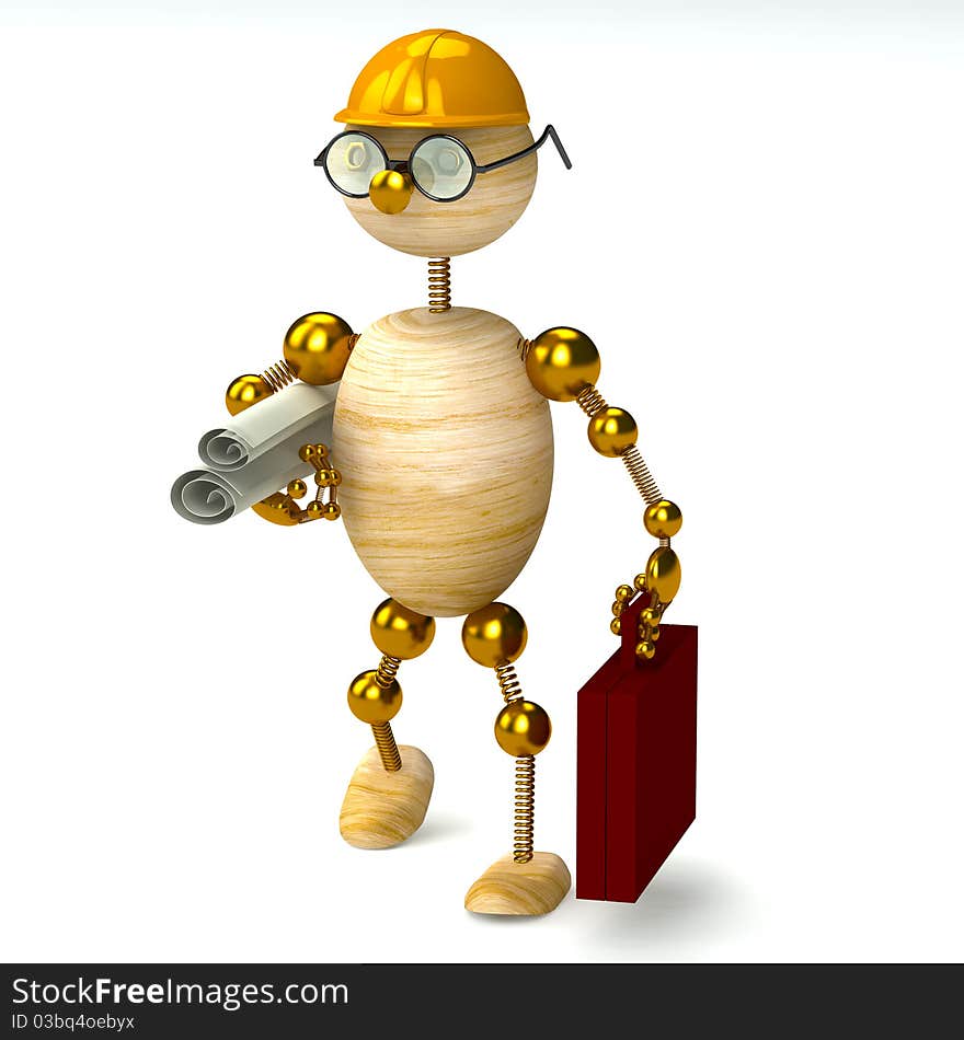 3d Wood Man Engineer