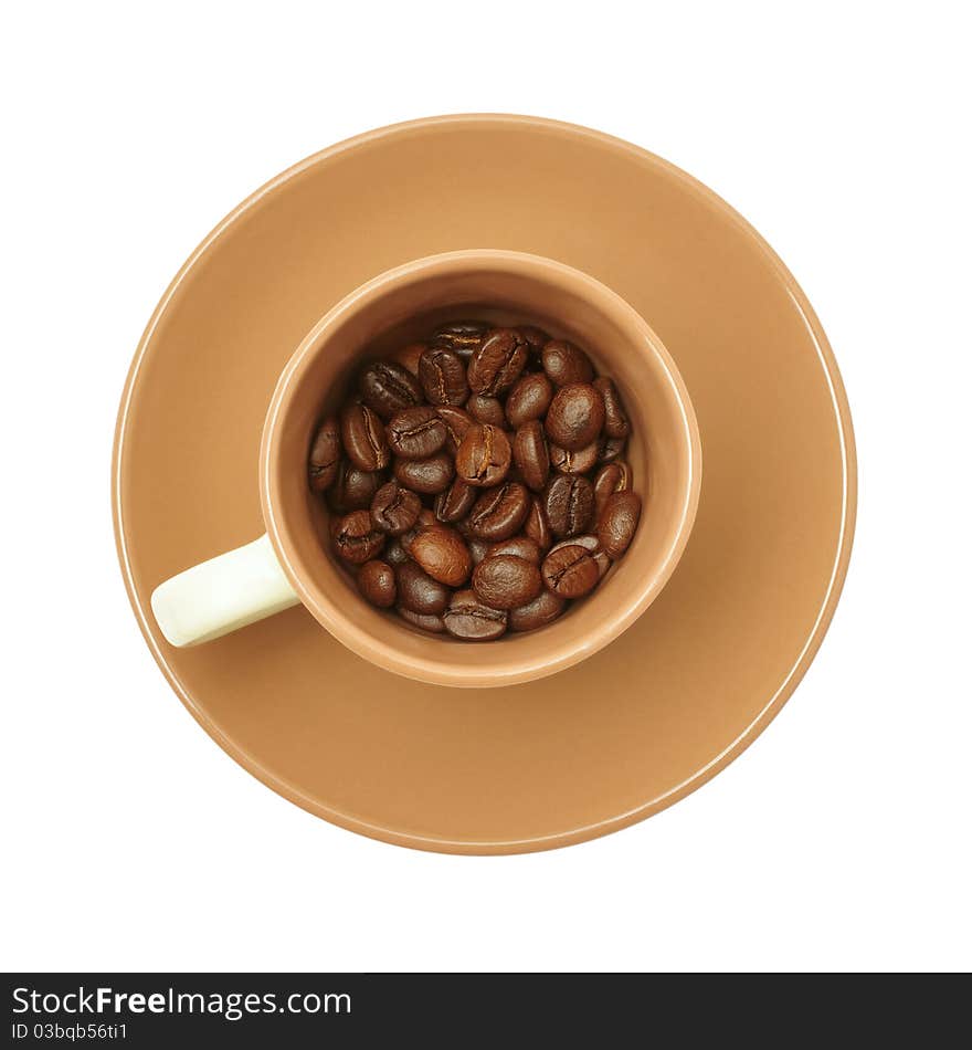 Cup with coffee beans