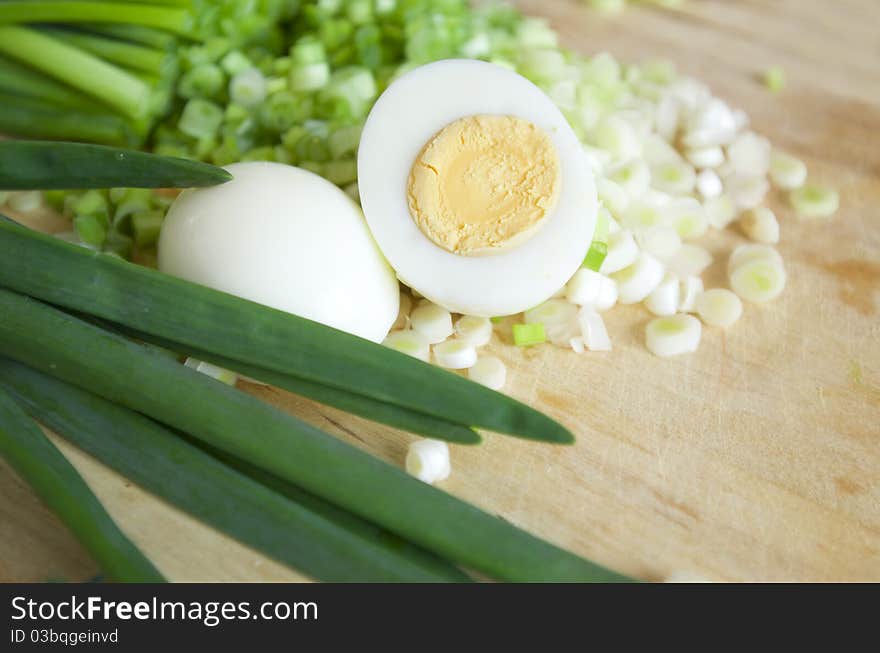 Fresh onion with egg