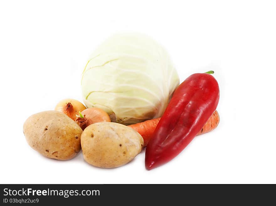 Vegetables isolated on white background