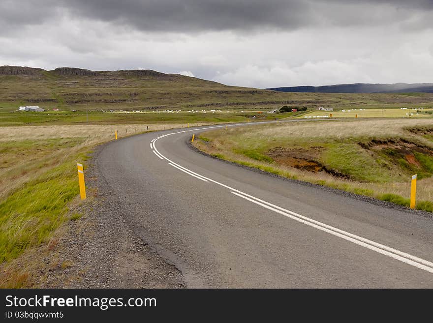 Empty rural route to vestfjord in Iceland. Empty rural route to vestfjord in Iceland.