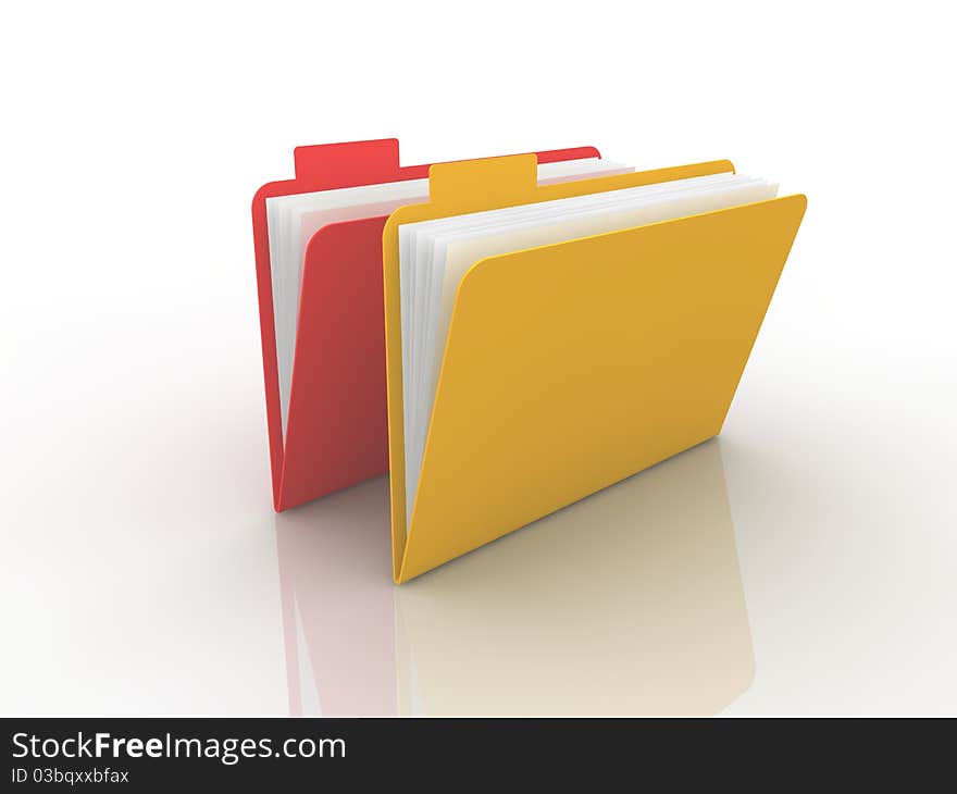 Folder concept in 3D style